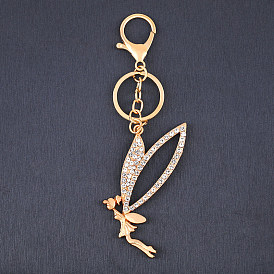 Accessories Creative Fashion Butterfly Elf Diamond Keychain Metal Keychain kca08