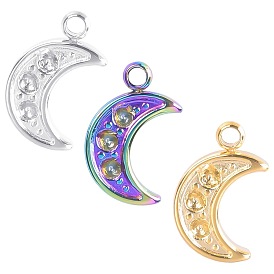 Exquisite diy jewelry crescent moon with drill bit steel color colorful stainless steel accessories pendant pendant