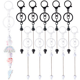 10 шт. 2 цвета сплава стержни для ключей с бусинами застежки, с пластиковой бисера