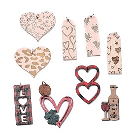 Печатные подвески дерева, с железным кольцом, коллекция ко дню святого валентина