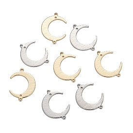 Brass Links Connectors, Long-Lasting Plated, Moon
