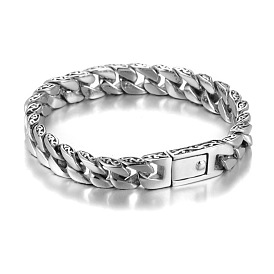 Bracelet chaîne gourmette en acier inoxydable pour homme