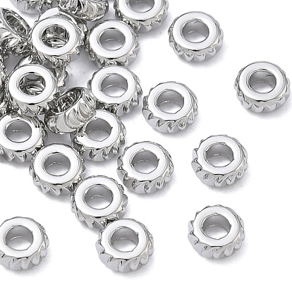 SHEGRACE Brass Beads, Cadmium Free & Nickel Free & Lead Free, Textured Flat Round