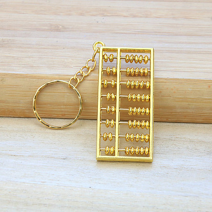 Metal 8-speed abacus keychain pendant Fengshui catch week supplies lottery one-year-old zinc alloy gold-plated pendant