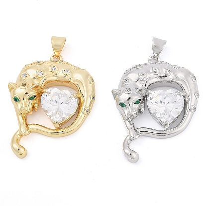 Латунные микро проложить кубического циркония подвески, без кадмия и без свинца, леопардовые прелести