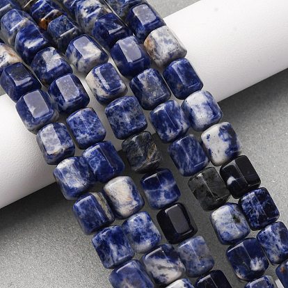 Природный содалит бисер нитей, шестиугольник призма