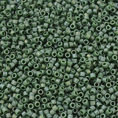 MIYUKI Delica Beads, Cylinder, Japanese Seed Beads, 11/0, Frosted Opaque Glazed Rainbow