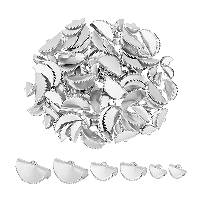 90 шт. 3 стиль 304 нержавеющая сталь лента обжимные концы, полукруглый