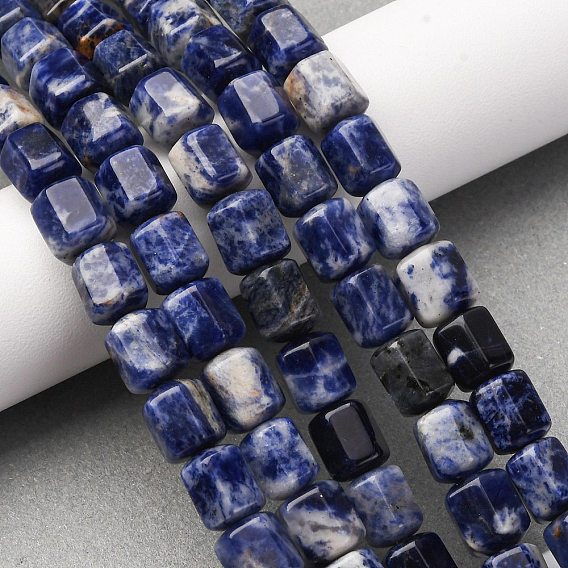 Природный содалит бисер нитей, шестиугольник призма