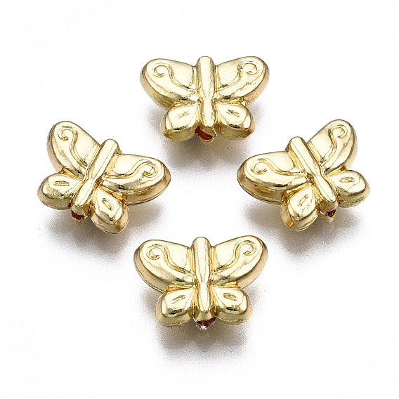 Rack Plating Alloy Beads, Cadmium Free & Lead Free, Butterfly