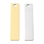 304 Stainless Steel Pendants, Rectangle Charms, Stamping Blank Tag, Ion Plating(IP)