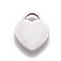 304 acero inoxidable estampado colgantes de etiqueta en blanco, cerradura del corazón