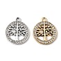 Подвески со стразами из сплава с УФ-покрытием, древо жизни