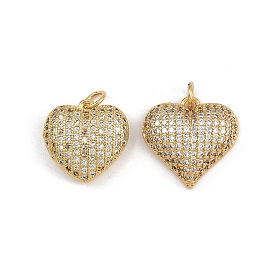 Латунные микро проложить кубического циркония подвески, сердце, с целью перехода в кольце