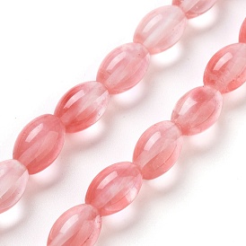 Cherry Quartz Glass Beads Strands, Rice