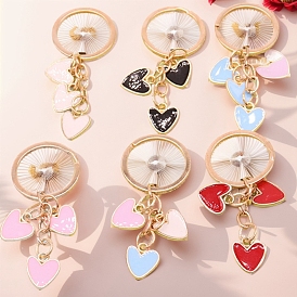 Zinc Alloy Keychain, with Enamel, Heart