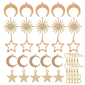 DIY Earring Making Kits, Including Brass Links Connectors & Pendants, Iron Open Jump Rings & Earring Hooks