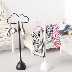 Iron Clothes Rack Mini Model, Micro Landscape Dollhouse Accessories, Pretending Prop Decorations