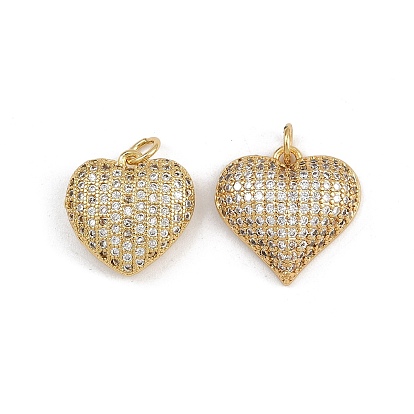 Латунные микро проложить кубического циркония подвески, сердце, с целью перехода в кольце