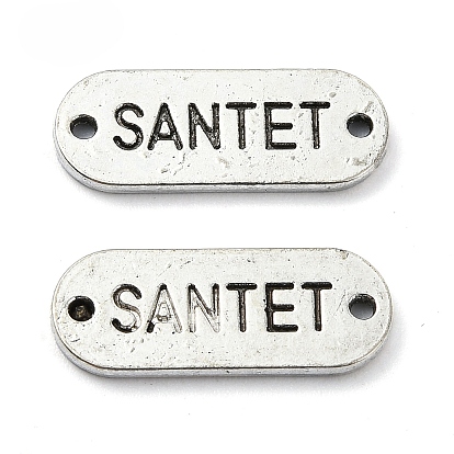 Tibetan Style Alloy Pendant, Lead Free & Cadmium Free, Oval with Word Santet