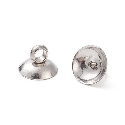 304 Stainless Steel Bead Cap Pendant Bails, for Globe Glass Bubble Cover Pendants