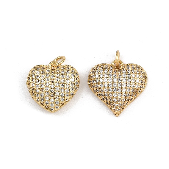 Латунные микро проложить кубического циркония подвески, сердце, с целью перехода в кольце