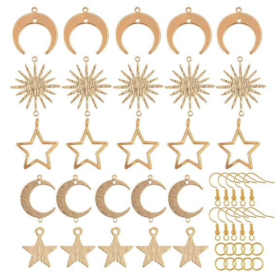 DIY Earring Making Kits, Including Brass Links Connectors & Pendants, Iron Open Jump Rings & Earring Hooks