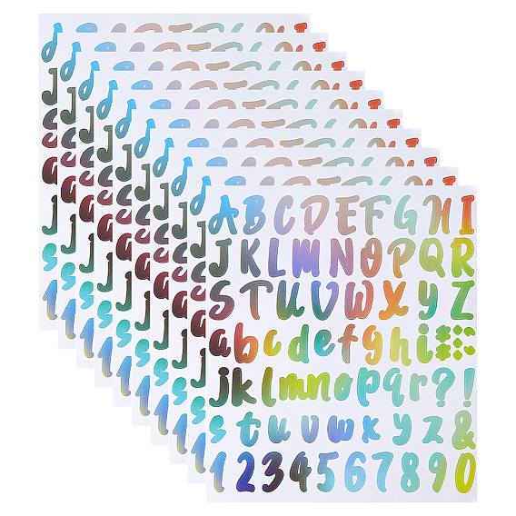 PVC Self-adhesive Label Stickers, Waterproof Decals for Kitchen, DIY Scrapbooking, Letter A~Z and Number 0~9