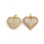 Латунные микро проложить кубического циркония подвески, сердце, с целью перехода в кольце