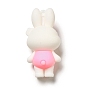 PVC Plastic Big Pendants, Rabbit with Strawberry & Flower Charm