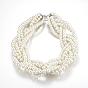Round Glass Pearl Multi-Strand Necklace