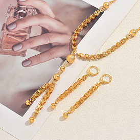 Винтажные серьги и колье из сплава с полыми круглыми кисточками для женщин