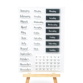 Calendar Clear Silicone Stamps, for DIY Scrapbooking, Photo Album Decorative, Cards Making