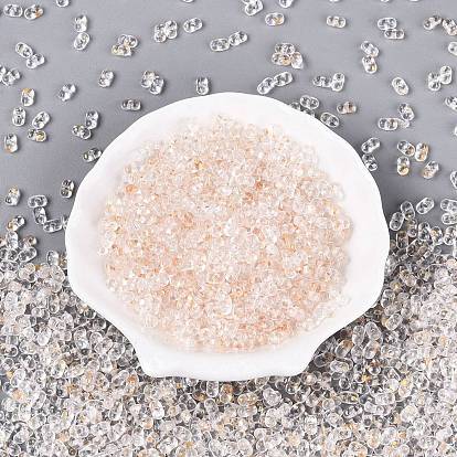 Прозрачные акриловые бусины градиентного цвета, арахис, с золотой фольгой