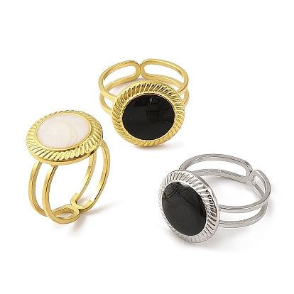 304 эмалированные открытые манжеты из нержавеющей стали для женщин, ионное покрытие (ip), круглые