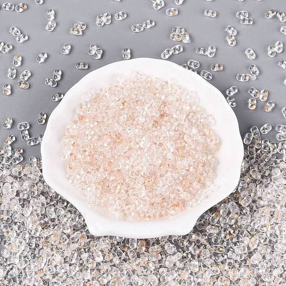 Прозрачные акриловые бусины градиентного цвета, арахис, с золотой фольгой