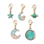 5шт. луна звезда планета сплав эмаль подвеска украшение, Поворотные застежки-брелки для украшения сумок