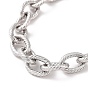304 Stainless Steel Textured Cable Chain Bracelet for Men Women