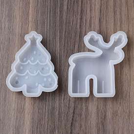 Christmas Theme DIY Silicone Candle Molds, for Candle Making