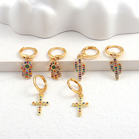 Cactus Cross Earrings for Women, Retro Vintage Style Jewelry