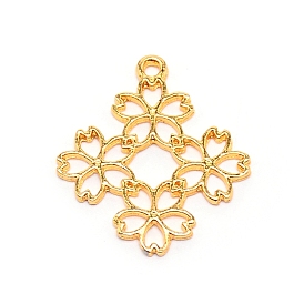 Pendentifs à lunette ouverte en alliage, pour diy uv résine, une résine époxy, Bijoux à fleurs pressées, fleur