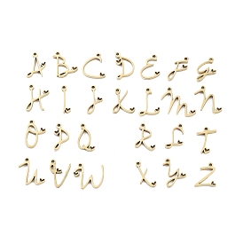 304 Stainless Steel Charms, Laser Cut, Real 14K Gold Plated, Letter A~Z