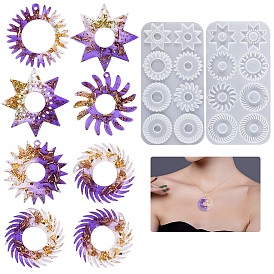 DIY Gear Pendant Silicone Molds, Resin Casting Molds, For UV Resin, Epoxy Resin Jewelry Making