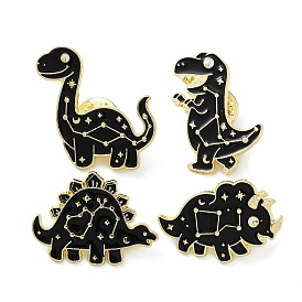 Dinosaur Enamel Pins, Light Gold Alloy Brooch for Backpack Clothes