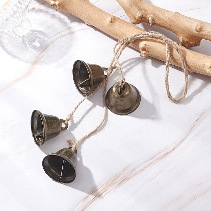 Железо колокол подвесные украшения, с джутовым шнуром
