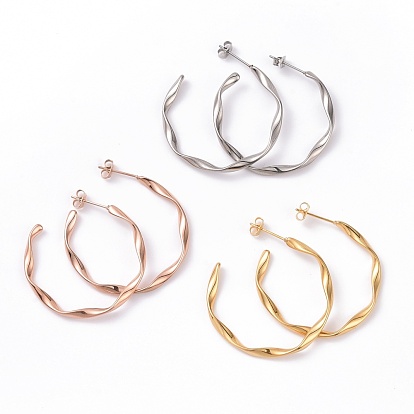 201 серьги-гвоздики в форме волны из нержавеющей стали с 304 булавками из нержавеющей стали, полукруглые серьги для женщин