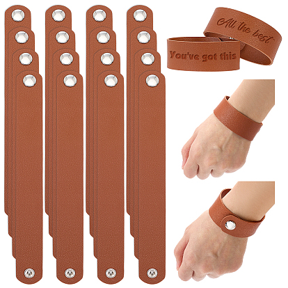20Bracelet en cuir PU à large cordon, bracelet avec bouton pression en fer pour hommes femmes