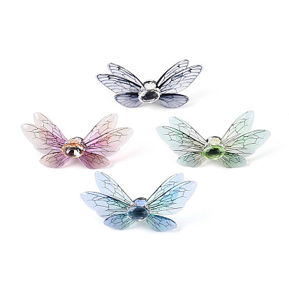 Булавки из эпоксидной смолы в форме бабочки, булавки для рюкзаков со стразами из сплава, с железным порошком и блестками