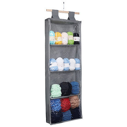Настенные сумки для хранения из нетканого материала, прямоугольные дверные подвесные шкафы, с деревянной палочкой, крючком и пластиковой доской