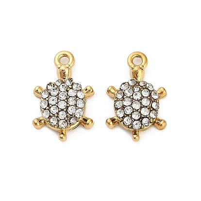 304 кулон из нержавеющей стали с кристаллами и стразами, ионное покрытие (ip), черепаховые чары